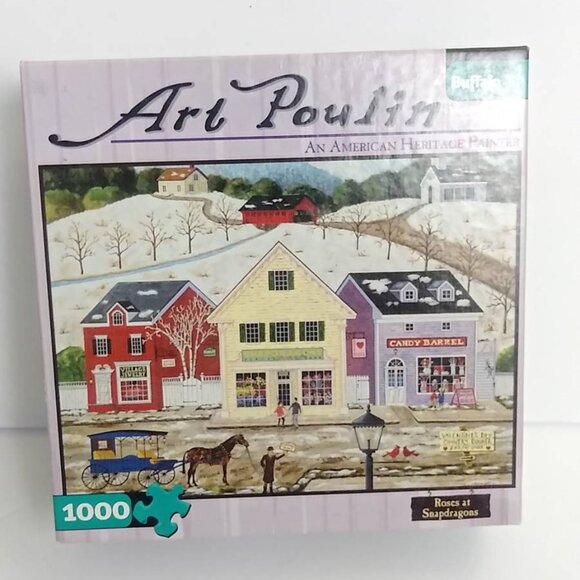 Buffalo Games Art Poulin Pre Owned " Roses at Snapdragons " 1000 Pc Puzzle - Picture 5 of 6